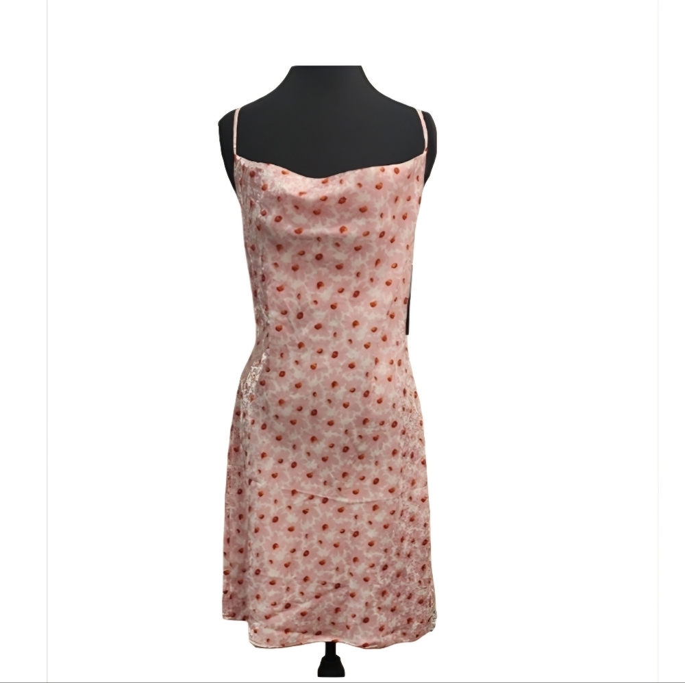 Pink Cowl Neck Slip Mini Dress for Cocktail